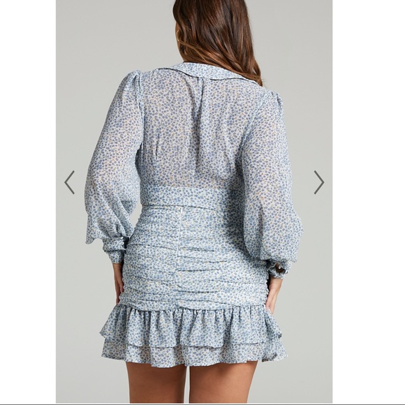 NWOT Showpo 2 piece ruffle skirt set w/ Cropped Blouse - Picture 5 of 15